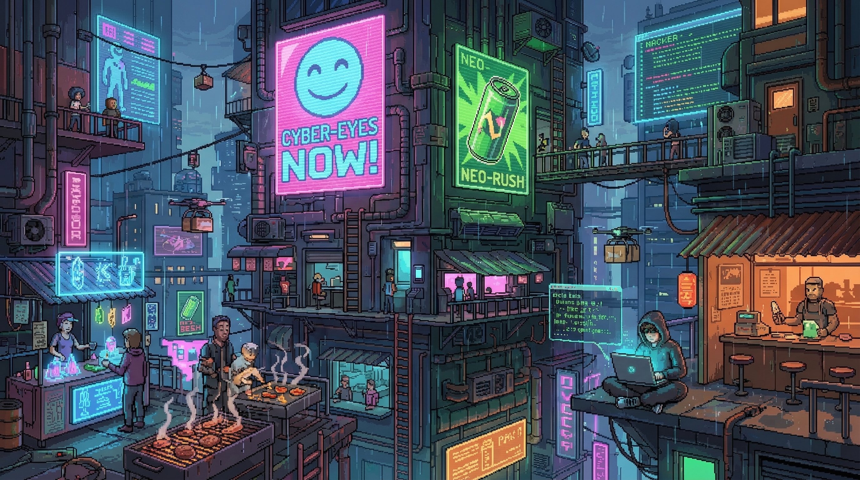Cyberpunk Market District